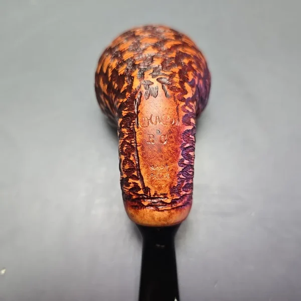 Chacom Reverse Calabash Brown Rusticated Apple Estate Briar Pipe, Unsmoked - Image 10