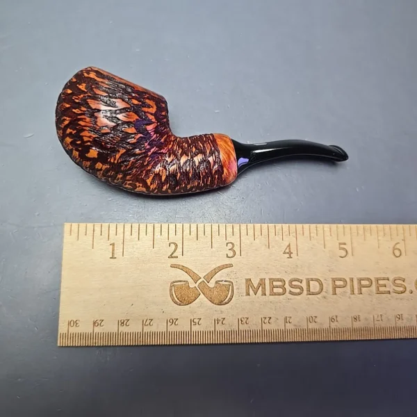 Chacom Reverse Calabash Brown Rusticated Apple Estate Briar Pipe, Unsmoked - Image 11