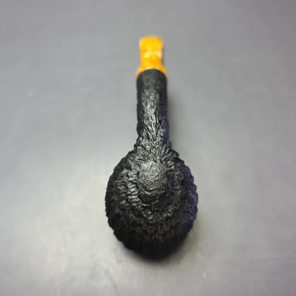 Eclesias Pipes "Dragon Scale" Sandblasted Egg Handmade Briar Pipe, New - Image 7