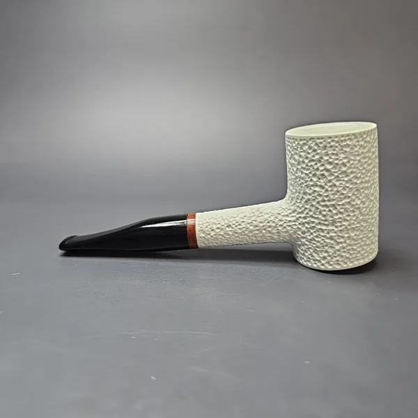 MBSD Meerschaum Deluxe Rusticated Poker Block Meerschaum Pipe, Briar-Mortise, New - Image 5