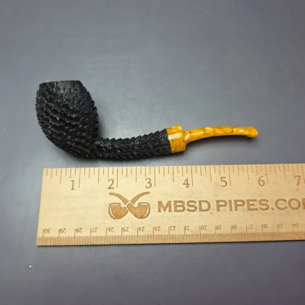 Eclesias Pipes "Dragon Scale" Sandblasted Egg Handmade Briar Pipe, New - Image 8