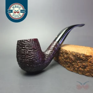 Ashton 2003 Pebble Grain XXX Sandblasted Bent Billiard Estate Briar Pipe, Unsmoked