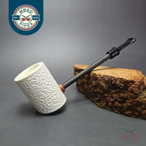 MBSD Meerschaum Deluxe Rusticated Poker Block Meerschaum Pipe, Briar-Mortise, New