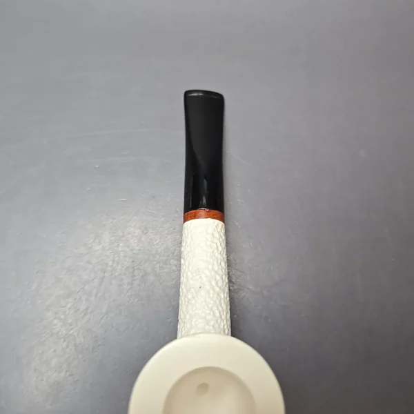 MBSD Meerschaum Deluxe Rusticated Poker Block Meerschaum Pipe, Briar-Mortise, New - Image 8