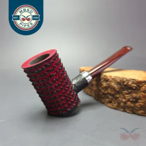Eclesias Pipes "Dragon Scale" Sandblasted Poker w/ Silver Handmade Briar Pipe, New
