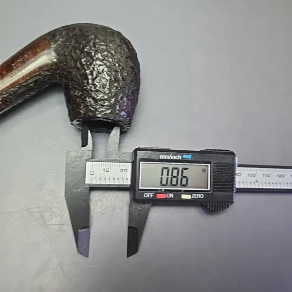 James Upshall Bark EXL Rusticated Bent Billiard Estate Briar Pipe, Unsmoked - Image 12