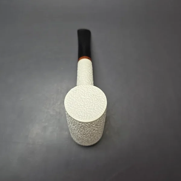 MBSD Meerschaum Deluxe Rusticated Poker Block Meerschaum Pipe, Briar-Mortise, New - Image 10