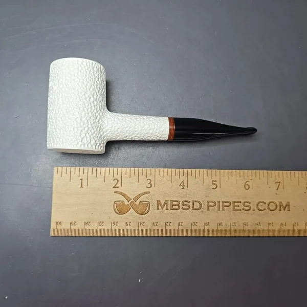 MBSD Meerschaum Deluxe Rusticated Poker Block Meerschaum Pipe, Briar-Mortise, New - Image 11