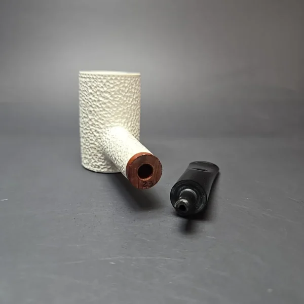 MBSD Meerschaum Deluxe Rusticated Poker Block Meerschaum Pipe, Briar-Mortise, New - Image 13