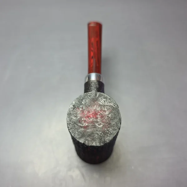 Eclesias Pipes "Dragon Scale" Sandblasted Poker w/ Silver Handmade Briar Pipe, New - Image 7