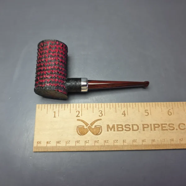 Eclesias Pipes "Dragon Scale" Sandblasted Poker w/ Silver Handmade Briar Pipe, New - Image 9