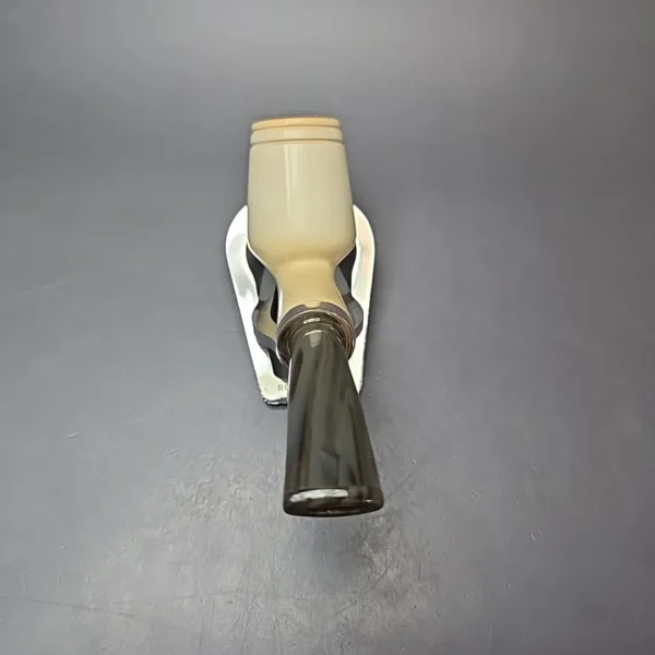 MBSD Meerschaum Silver Smooth Anse Reverse Calabash Estate Block Meerschaum Pipe, Turkish Estates - Image 5
