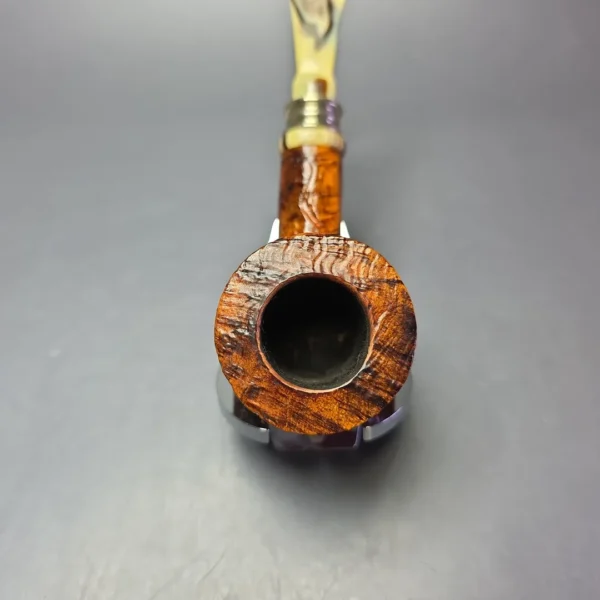Neerup Classic Sandblasted Brandy w/ Brass Estate Briar Pipe, Danish Estates - Image 6