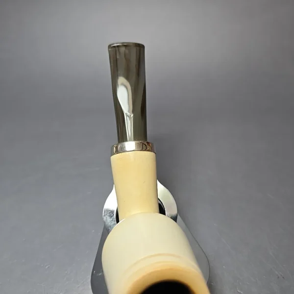 MBSD Meerschaum Silver Smooth Anse Reverse Calabash Estate Block Meerschaum Pipe, Turkish Estates - Image 7