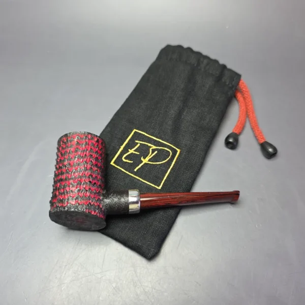 Eclesias Pipes "Dragon Scale" Sandblasted Poker w/ Silver Handmade Briar Pipe, New - Image 12