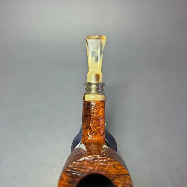 Neerup Classic Sandblasted Brandy w/ Brass Estate Briar Pipe, Danish Estates - Image 7