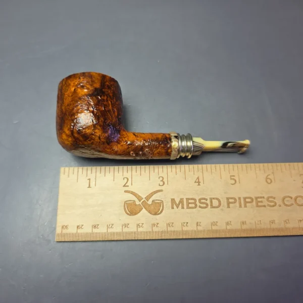 Neerup Classic Sandblasted Brandy w/ Brass Estate Briar Pipe, Danish Estates - Image 10