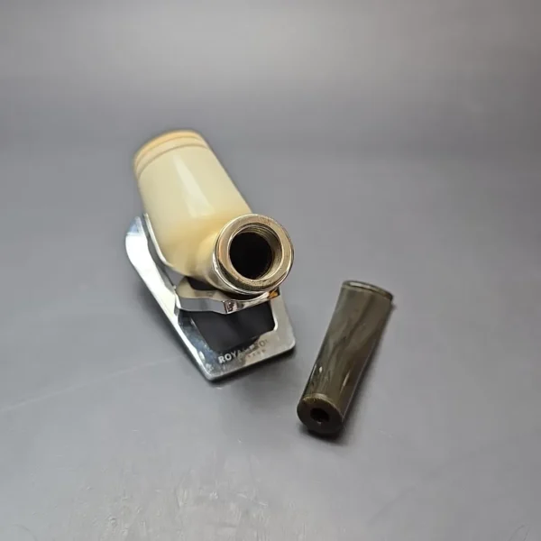 MBSD Meerschaum Silver Smooth Anse Reverse Calabash Estate Block Meerschaum Pipe, Turkish Estates - Image 12