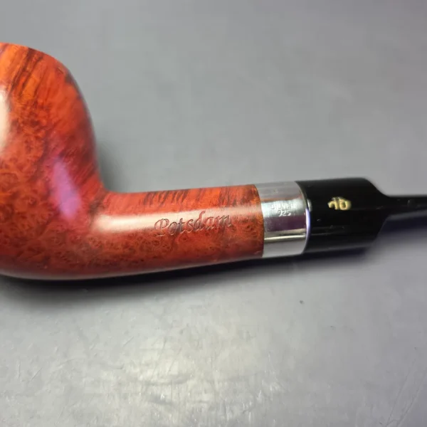 Design Berlin Potsdam Smooth Apple w/ Silver Estate Briar Pipe, Unsmoked, 9mm - Image 7