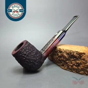 James Upshall Bark Group 5 Partially Rusticated Billiard Estate Briar Pipe, Unsmoked