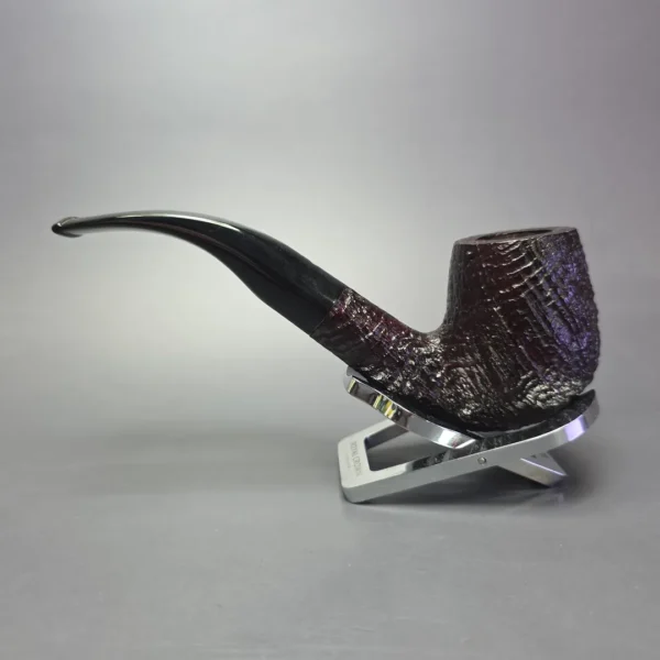 Ashton 2003 Pebble Grain XXX Sandblasted Bent Billiard Estate Briar Pipe, Unsmoked - Image 5