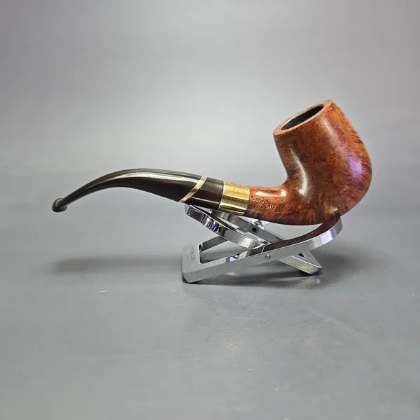 GBD Ellipse 508 Smooth Bent Billiard w/ Brass Estate Briar Pipe, English Estates - Image 4