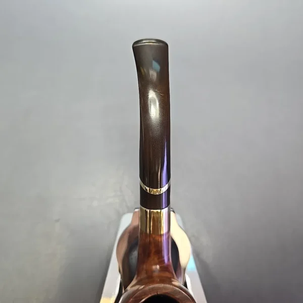 GBD Ellipse 508 Smooth Bent Billiard w/ Brass Estate Briar Pipe, English Estates - Image 7