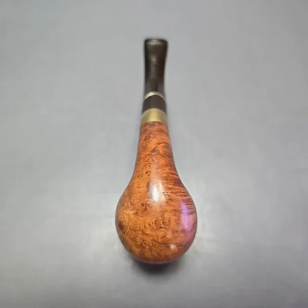 GBD Ellipse 508 Smooth Bent Billiard w/ Brass Estate Briar Pipe, English Estates - Image 9