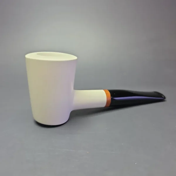 MBSD Meerschaum Deluxe Smooth Poker Block Meerschaum Pipe, Briar-Mortise, New - Image 3