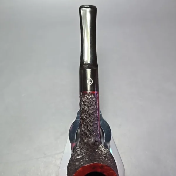 James Upshall Bark Group 5 Partially Rusticated Billiard Estate Briar Pipe, Unsmoked - Image 7