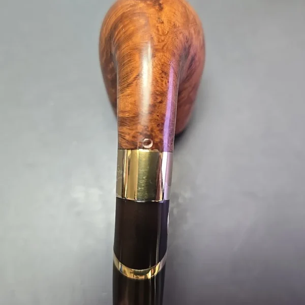 GBD Ellipse 508 Smooth Bent Billiard w/ Brass Estate Briar Pipe, English Estates - Image 11
