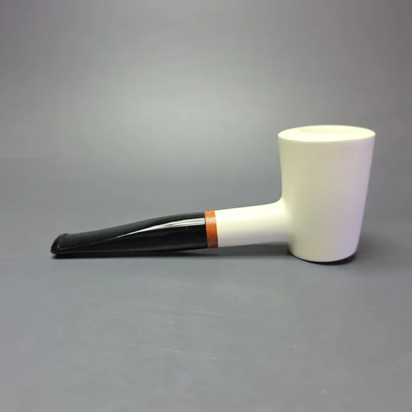 MBSD Meerschaum Deluxe Smooth Poker Block Meerschaum Pipe, Briar-Mortise, New - Image 5