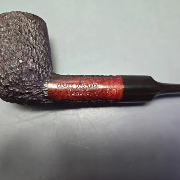 James Upshall Bark Group 5 Partially Rusticated Billiard Estate Briar Pipe, Unsmoked - Image 10