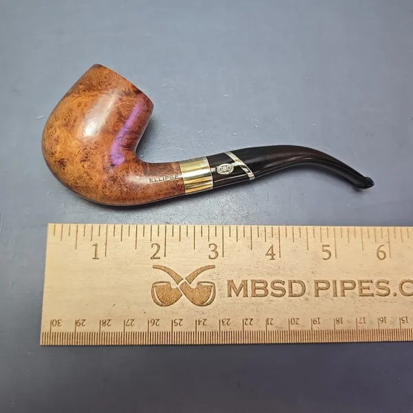 GBD Ellipse 508 Smooth Bent Billiard w/ Brass Estate Briar Pipe, English Estates - Image 13