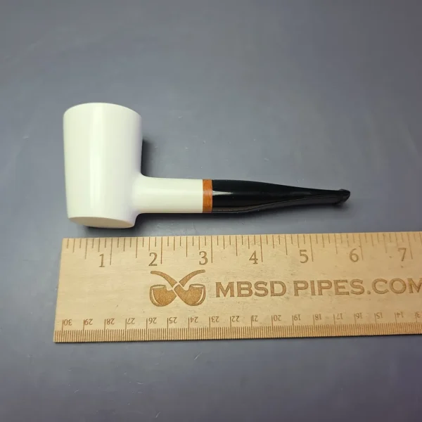 MBSD Meerschaum Deluxe Smooth Poker Block Meerschaum Pipe, Briar-Mortise, New - Image 8