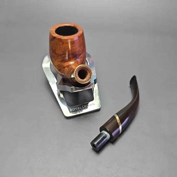GBD Ellipse 508 Smooth Bent Billiard w/ Brass Estate Briar Pipe, English Estates - Image 15