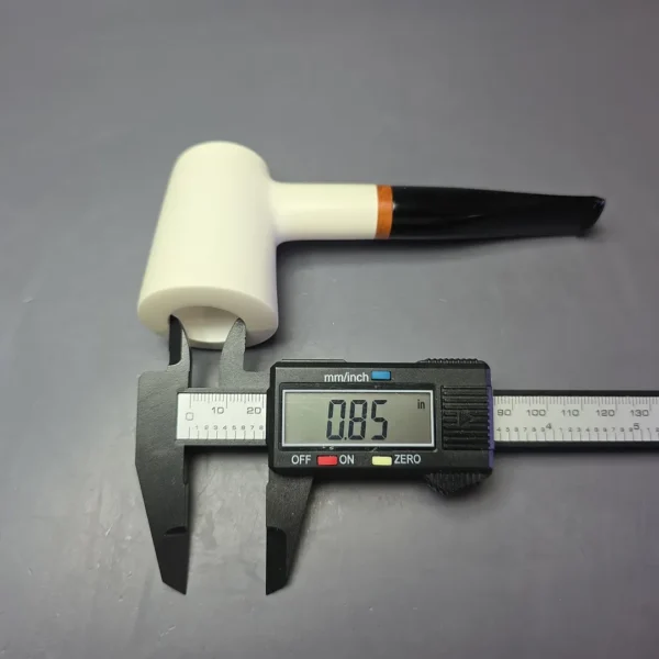 MBSD Meerschaum Deluxe Smooth Poker Block Meerschaum Pipe, Briar-Mortise, New - Image 9