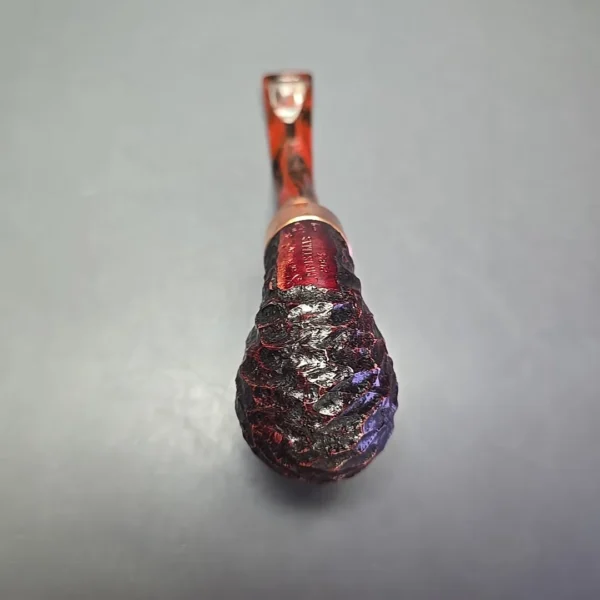 Peterson 2024 Christmas Pipe 221 Rusticated Bent Billiard Estate Briar Pipe, Unsmoked - Image 9