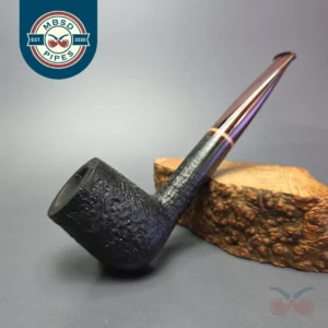 Bruno Nuttens Hand Made Sandblasted Billiard w/ Spalted Beechwood, Briar Pipe, New