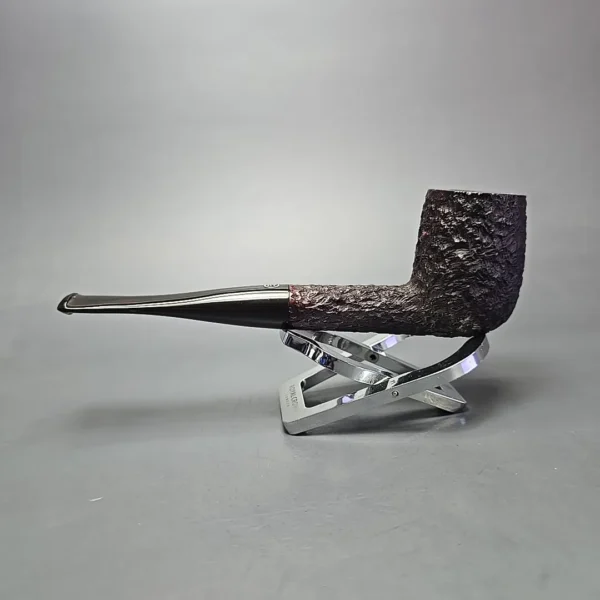 James Upshall Bark Group 5 Partially Rusticated Billiard Estate Briar Pipe, Unsmoked - Image 4