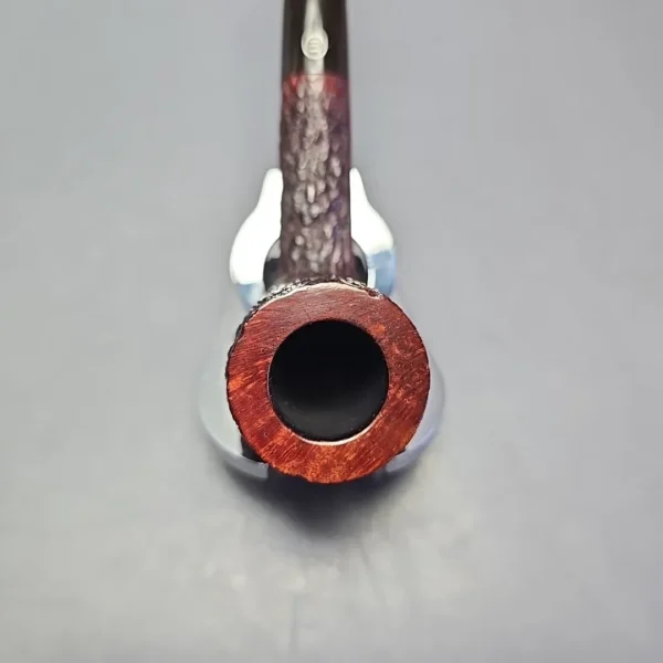 James Upshall Bark Group 5 Partially Rusticated Billiard Estate Briar Pipe, Unsmoked - Image 6