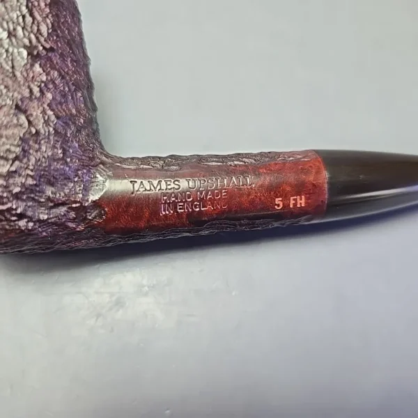 James Upshall Bark Group 5 Partially Rusticated Billiard Estate Briar Pipe, Unsmoked - Image 10