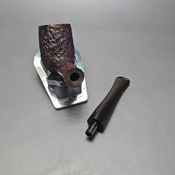 James Upshall Bark Group 5 Partially Rusticated Billiard Estate Briar Pipe, Unsmoked - Image 13
