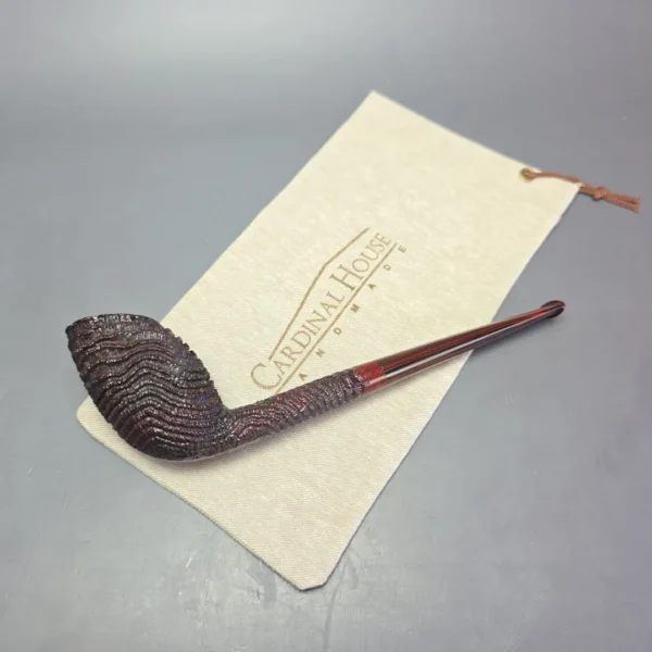 Walt Cannoy Cardinal House Munn XL Rusticated Cutty Handmade Briar Pipe, New - Image 13
