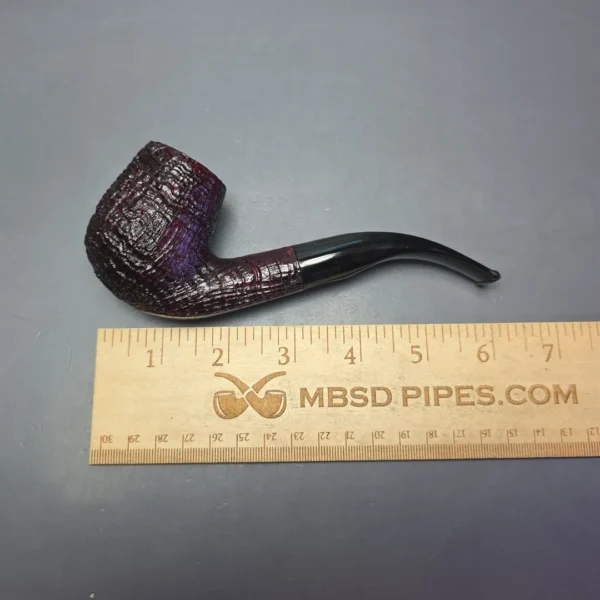 Ashton 2003 Pebble Grain XXX Sandblasted Bent Billiard Estate Briar Pipe, Unsmoked - Image 10