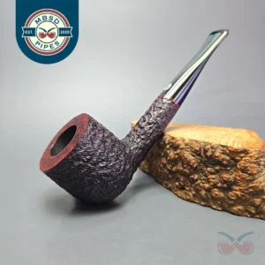 James Upshall Bark Group 5 Partially Rusticated Pot Estate Briar Pipe, Unsmoked