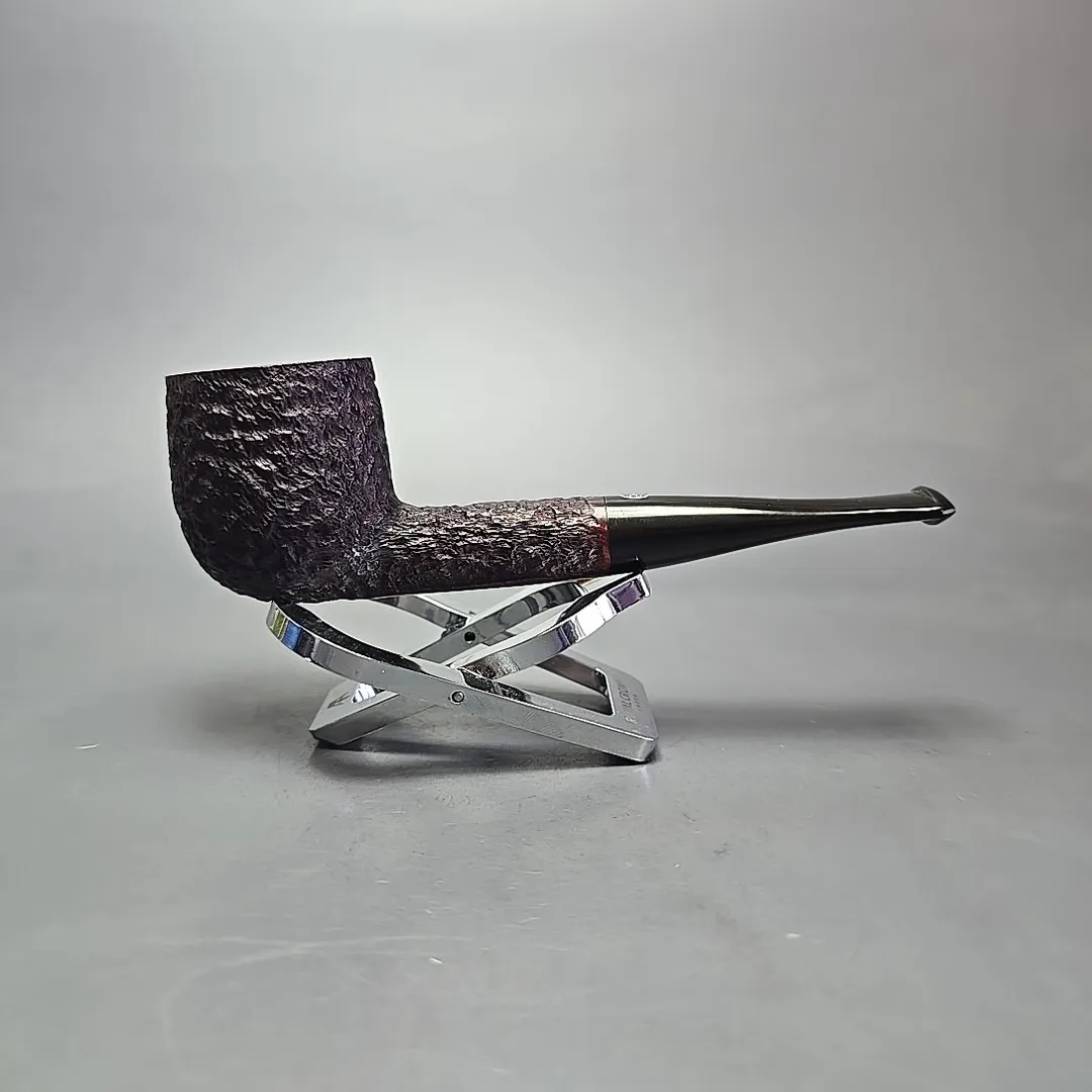 James Upshall Bark Group 5 Partially Rusticated Pot Estate Briar Pipe, Unsmoked - Image 2