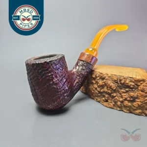 Neerup Selection Sandblasted Bent Billiard Estate Briar Pipe, Danish Estates