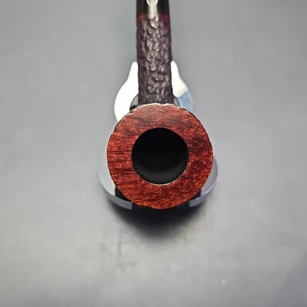 James Upshall Bark Group 5 Partially Rusticated Pot Estate Briar Pipe, Unsmoked - Image 6
