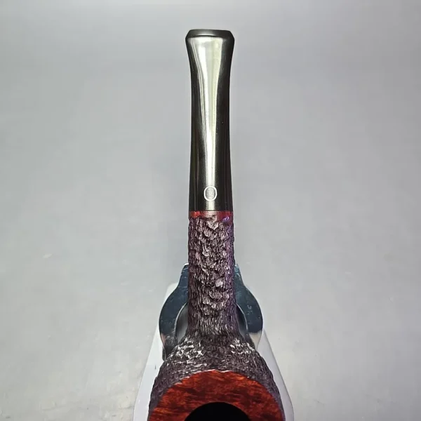 James Upshall Bark Group 5 Partially Rusticated Pot Estate Briar Pipe, Unsmoked - Image 7